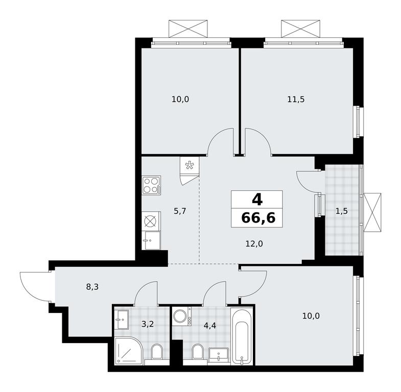 3-BD Apartment Sale, 66.6平方米 at Buninskie Kvartaly, Akademika Semyonova Street, 22, Moscow, Russia #1 3-BD Apartment Sale, 66.6平方米 at Buninskie Kvartaly, Akademika Semyonova Street, 22, Moscow, Russia #1
