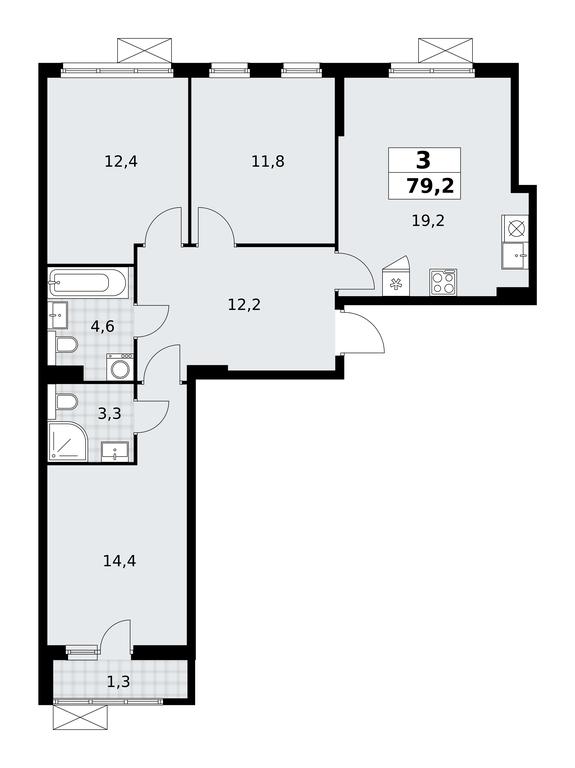 2-BD Apartment Sale, 79.2平方米 at Buninskie Kvartaly, Akademika Semyonova Street, 22, Moscow, Russia #2 2-BD Apartment Sale, 79.2平方米 at Buninskie Kvartaly, Akademika Semyonova Street, 22, Moscow, Russia #2