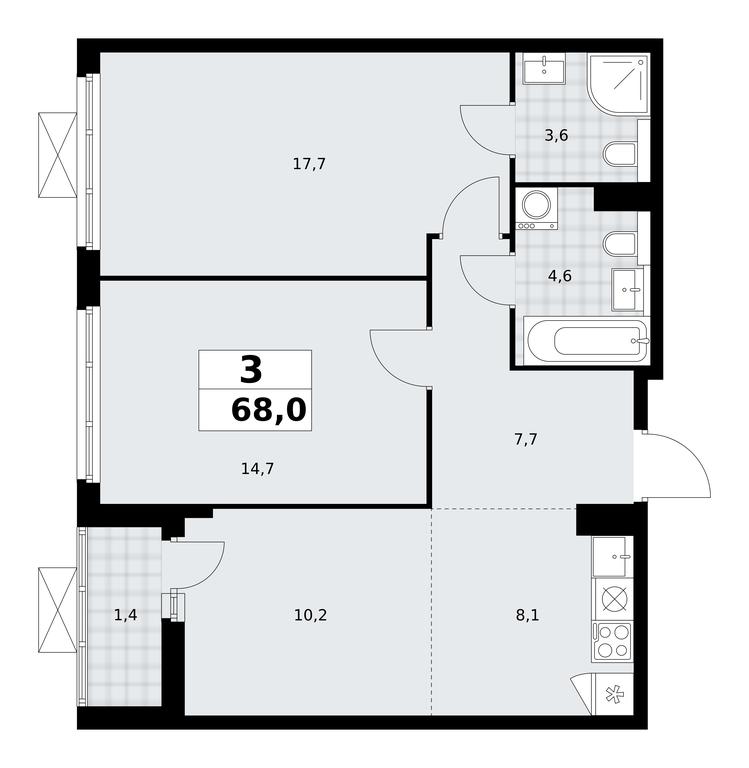 2-BD Apartment Sale, 68平方米 at Buninskie Kvartaly, Akademika Semyonova Street, 22, Moscow, Russia #1 2-BD Apartment Sale, 68平方米 at Buninskie Kvartaly, Akademika Semyonova Street, 22, Moscow, Russia #1