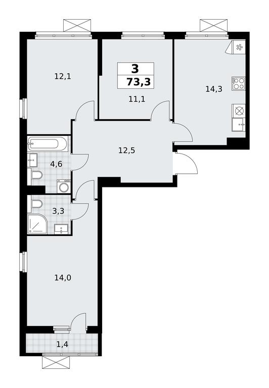 2-BD Apartment Sale, 73.3平方米 at Buninskie Kvartaly, Akademika Semyonova Street, 22, Moscow, Russia #1 2-BD Apartment Sale, 73.3平方米 at Buninskie Kvartaly, Akademika Semyonova Street, 22, Moscow, Russia #1