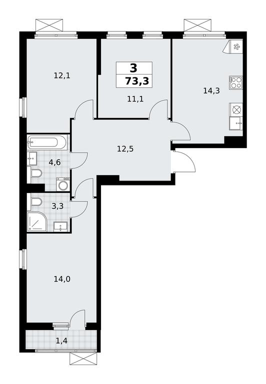 2-BD Apartment Sale, 73.3平方米 at Buninskie Kvartaly, Akademika Semyonova Street, 22, Moscow, Russia #1 2-BD Apartment Sale, 73.3平方米 at Buninskie Kvartaly, Akademika Semyonova Street, 22, Moscow, Russia #1