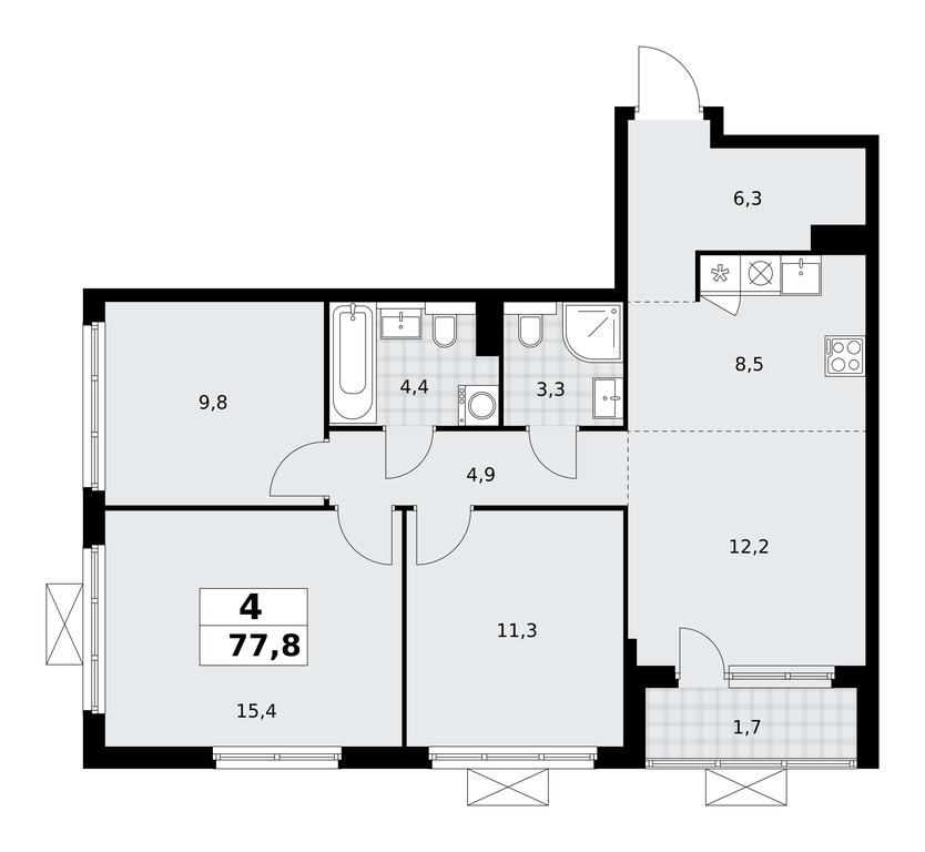 3-BD Apartment Sale, 77.8平方米 at Buninskie Kvartaly, Akademika Semyonova Street, 22, Moscow, Russia #1 3-BD Apartment Sale, 77.8平方米 at Buninskie Kvartaly, Akademika Semyonova Street, 22, Moscow, Russia #1