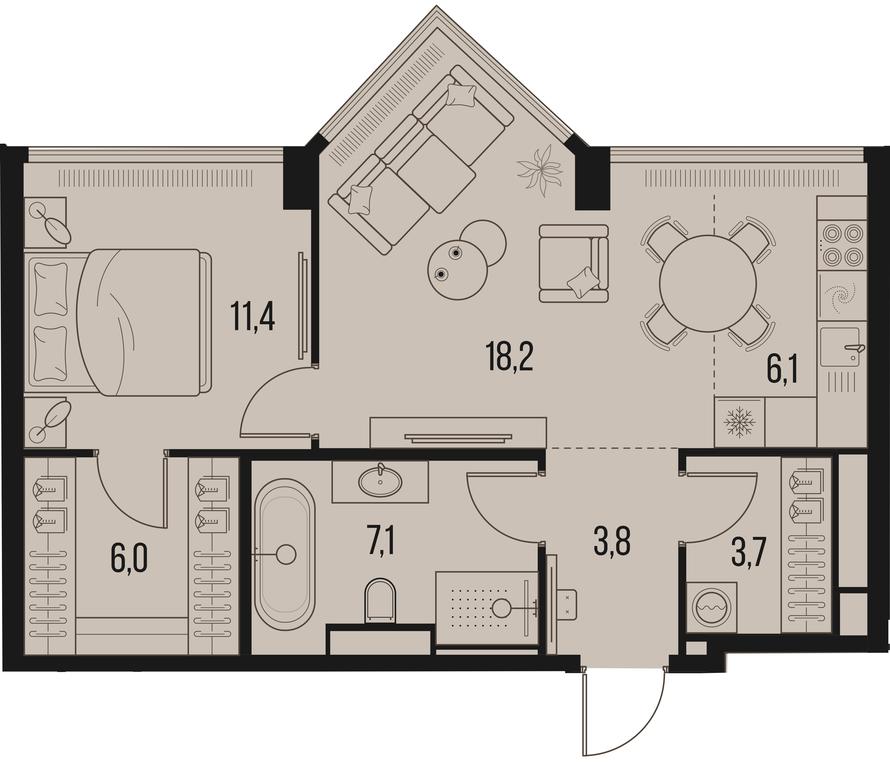 1-BD Apartment Sale, 56.3平方米 at High Life, Letnikovskaya Street, 11/10с1, Moscow, Russia #1 1-BD Apartment Sale, 56.3平方米 at High Life, Letnikovskaya Street, 11/10с1, Moscow, Russia #1