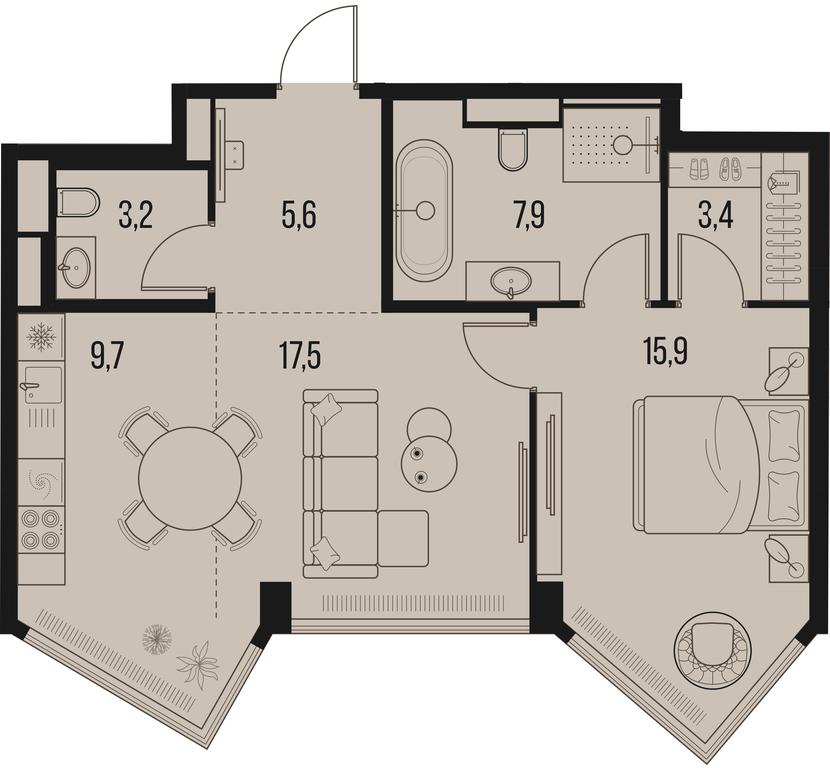 1-BD Apartment Sale, 63.2平方米 at High Life, Letnikovskaya Street, 11/10с1, Moscow, Russia #1 1-BD Apartment Sale, 63.2平方米 at High Life, Letnikovskaya Street, 11/10с1, Moscow, Russia #1