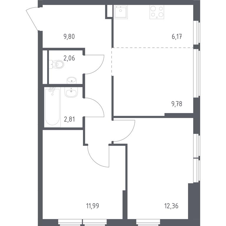 1-BD Apartment Sale, 54.97 sq. m. at Ostafevo, Ostafyevskoe Highway, 12к1, Ryazanovskoe Settlement, Moscow, Russia #1 1-BD Apartment Sale, 54.97 sq. m. at Ostafevo, Ostafyevskoe Highway, 12к1, Ryazanovskoe Settlement, Moscow, Russia #1