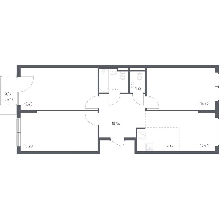 2-BD Apartment Sale, 81.17 sq. m. at Ostafevo, Ostafyevskoe Highway, 12к1, Ryazanovskoe Settlement, Moscow, Russia #1 2-BD Apartment Sale, 81.17 sq. m. at Ostafevo, Ostafyevskoe Highway, 12к1, Ryazanovskoe Settlement, Moscow, Russia #1