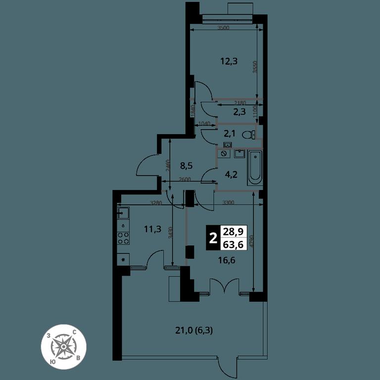 2-BD Apartment Sale, 63.6 sq. m. at Yzhnaya Bitsa, Yuzhnaya Bitsa Residential Complex, posyolok Bittsa, Leninskiy City District, Moscow Region, Russia #2 2-BD Apartment Sale, 63.6 sq. m. at Yzhnaya Bitsa, Yuzhnaya Bitsa Residential Complex, posyolok Bittsa, Leninskiy City District, Moscow Region, Russia #2