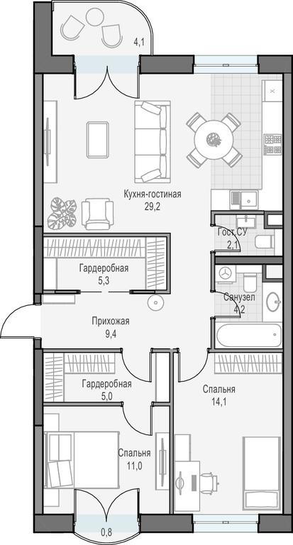 2-BD Apartment Sale, 82.1 sq. m. at Dostizhenie, Akademika Korolyova Street, 21, Moscow, Russia #1 2-BD Apartment Sale, 82.1 sq. m. at Dostizhenie, Akademika Korolyova Street, 21, Moscow, Russia #1
