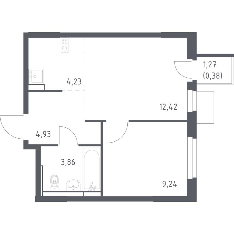 Apartment Sale, 35.06平方米 at Mytishchi Park, Silikatnaya ulitsa, 41к3, Mytischi, Moscow Region, Russia #1