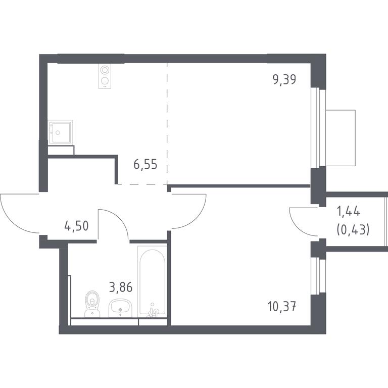 Apartment Sale, 35.1平方米 at Mytishchi Park, Silikatnaya ulitsa, 41к3, Mytischi, Moscow Region, Russia #1 Apartment Sale, 35.1平方米 at Mytishchi Park, Silikatnaya ulitsa, 41к3, Mytischi, Moscow Region, Russia #1