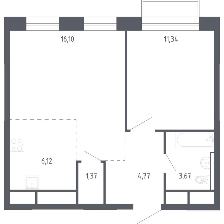 Apartment Sale, 43.37 sq. m. at Novograd Pavlino, Kosinskoye shosse, 2, Novoye Pavlino Microdistrict, Balashikha, Moscow Region, Russia #1