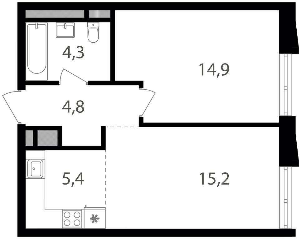1-BD Apartment Sale, 44.6 sq. m. at Semenovskij Park 2, 1st Kirpichny Lane, 17А, Moscow, Russia #1 1-BD Apartment Sale, 44.6 sq. m. at Semenovskij Park 2, 1st Kirpichny Lane, 17А, Moscow, Russia #1