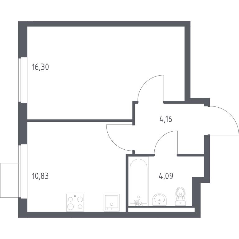 Apartment Sale, 35.38平方米 at Gorki Park, Shkolnaya ulitsa, 2, derevnya Korobovo, Leninskiy City District, Moscow Region, Russia #1