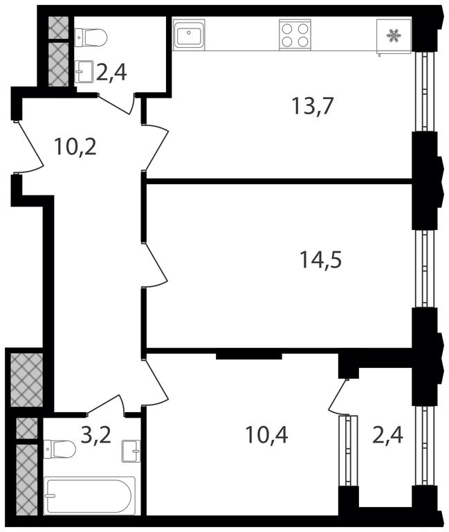2-BD Apartment Sale, 56.8平方米 at Varshavskie Vorota, Varshavskoye Highway, 141, Moscow, Russia #2 2-BD Apartment Sale, 56.8平方米 at Varshavskie Vorota, Varshavskoye Highway, 141, Moscow, Russia #2