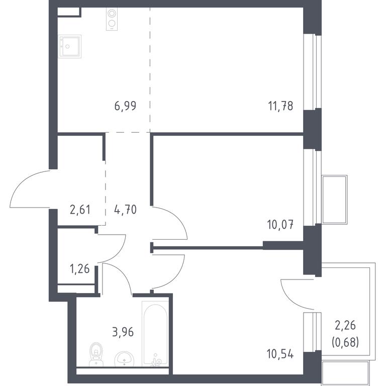 1-BD Apartment Sale, 52.59平方米 at Egorovo Park, 1-y kvartal, posyolok Zhilino-1, Lubertsy City District, Moscow Region, Russia #1 1-BD Apartment Sale, 52.59平方米 at Egorovo Park, 1-y kvartal, posyolok Zhilino-1, Lubertsy City District, Moscow Region, Russia #1