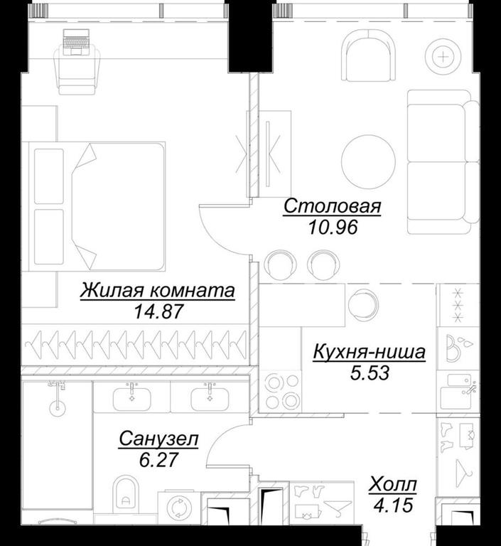 Продажа квартиры, 42,12 м² в ЖК «Мод (Mod)», 4-я улица Марьиной Рощи, 12с9, Москва, Россия #1