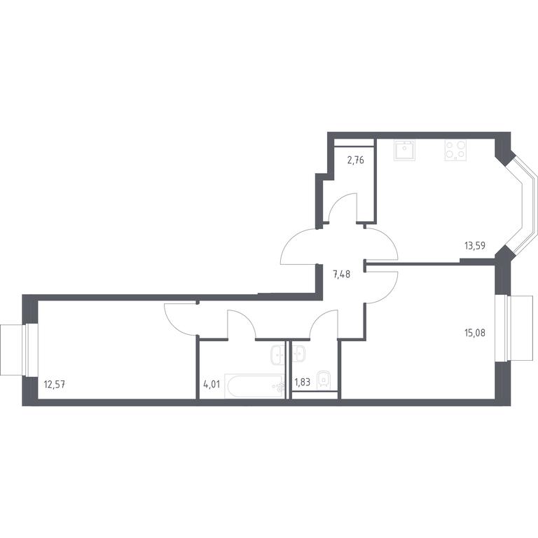 Продажа 1-комн. квартиры, 57,32 м² в ЖК «Квартал Домашний», Донецкая улица, 30с11, Москва, Россия #1 Продажа 1-комн. квартиры, 57,32 м² в ЖК «Квартал Домашний», Донецкая улица, 30с11, Москва, Россия #1