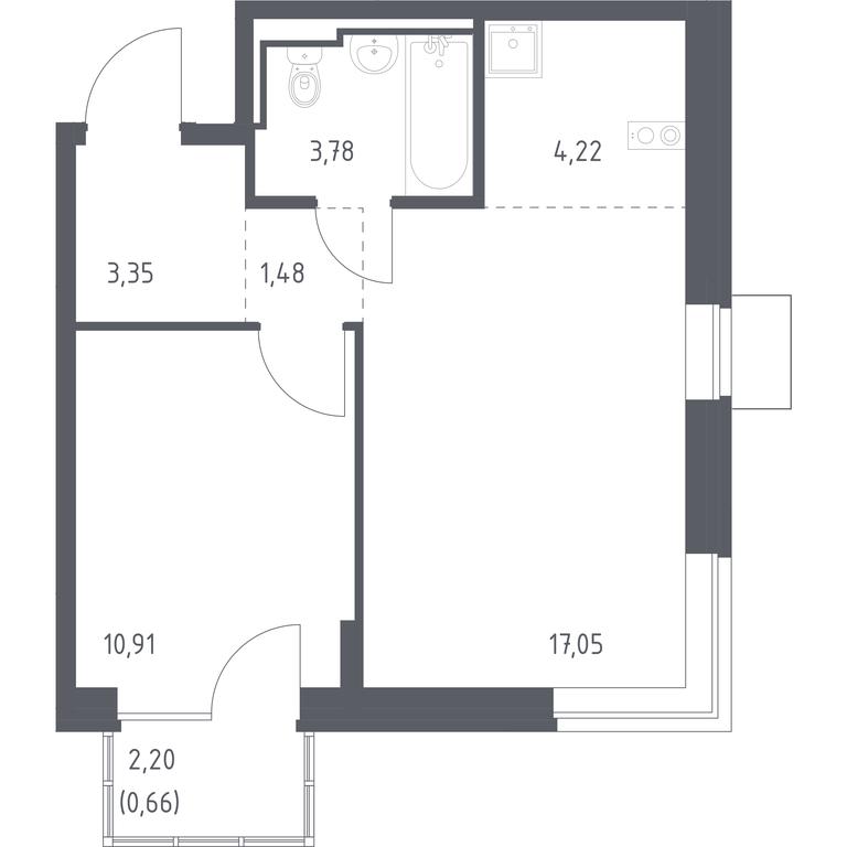Apartment Sale, 41.45 sq. m. at Bogdanovskiy Les, derevnya Bogdanikha, Leninskiy City District, Moscow Region, Russia #1 Apartment Sale, 41.45 sq. m. at Bogdanovskiy Les, derevnya Bogdanikha, Leninskiy City District, Moscow Region, Russia #1