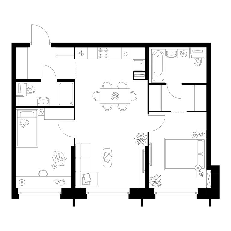 2-BD Apartment Sale, 63.8 sq. m. at Businovskiy Park, Izhorskaya Street, 6с5, Moscow, Russia #2