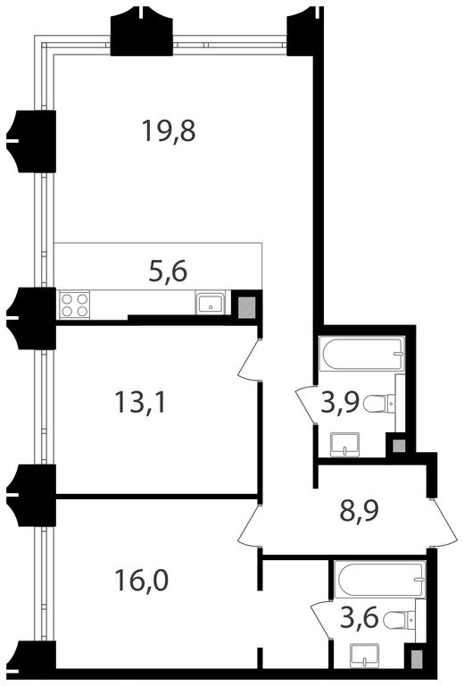 2-BD Apartment Sale, 70.9平方米 at Petrovskiy Park II, Stary Petrovsko-Razumovsky Drive, 1/23, Moscow, Russia #1 2-BD Apartment Sale, 70.9平方米 at Petrovskiy Park II, Stary Petrovsko-Razumovsky Drive, 1/23, Moscow, Russia #1