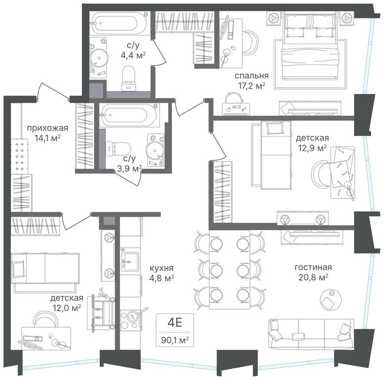 3-BD Apartment Sale, 90.1平方米 at Petrovskiy Park II, Stary Petrovsko-Razumovsky Drive, 1/23, Moscow, Russia #2 3-BD Apartment Sale, 90.1平方米 at Petrovskiy Park II, Stary Petrovsko-Razumovsky Drive, 1/23, Moscow, Russia #2