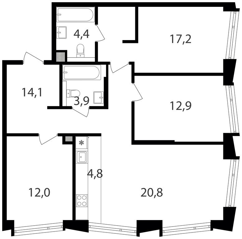 3-BD Apartment Sale, 90.1平方米 at Petrovskiy Park II, Stary Petrovsko-Razumovsky Drive, 1/23, Moscow, Russia #1 3-BD Apartment Sale, 90.1平方米 at Petrovskiy Park II, Stary Petrovsko-Razumovsky Drive, 1/23, Moscow, Russia #1