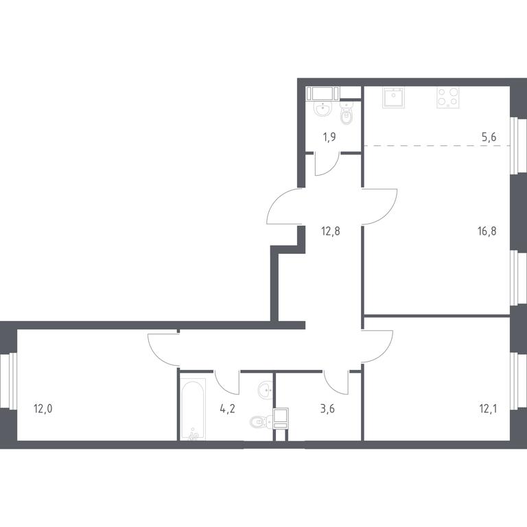 1-BD Apartment Sale, 69.2平方米 at Eko Bunino, prospekt Kuprina, 34к1, Sosenskoye Settlement, Moscow, Russia #1 1-BD Apartment Sale, 69.2平方米 at Eko Bunino, prospekt Kuprina, 34к1, Sosenskoye Settlement, Moscow, Russia #1