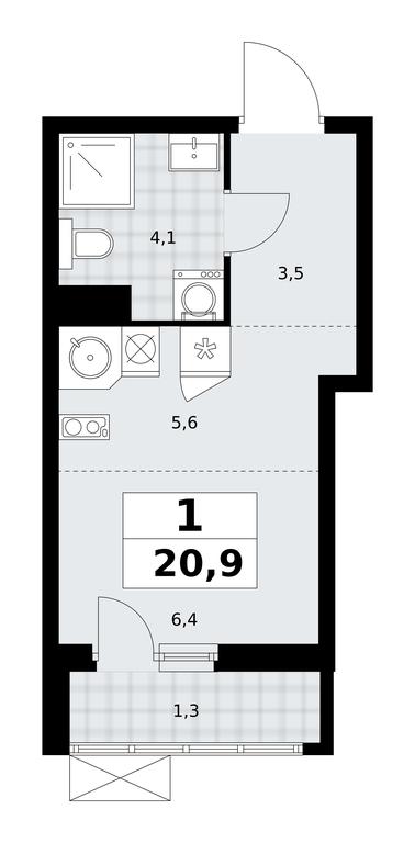 Apartment Sale, 20.9 sq. m. at Dzen-Kvartaly, ulitsa Aleksandry Monakhovoy, 2/3, Sosenskoye Settlement, Moscow, Russia #1 Apartment Sale, 20.9 sq. m. at Dzen-Kvartaly, ulitsa Aleksandry Monakhovoy, 2/3, Sosenskoye Settlement, Moscow, Russia #1