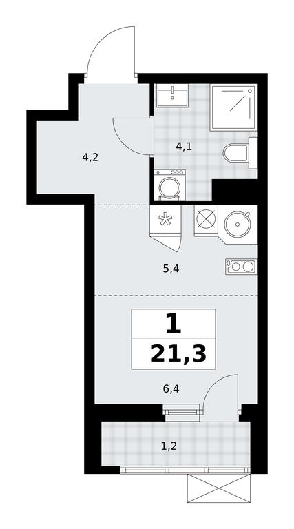 Apartment Sale, 21.3 sq. m. at Dzen-Kvartaly, ulitsa Aleksandry Monakhovoy, 2/3, Sosenskoye Settlement, Moscow, Russia #1 Apartment Sale, 21.3 sq. m. at Dzen-Kvartaly, ulitsa Aleksandry Monakhovoy, 2/3, Sosenskoye Settlement, Moscow, Russia #1