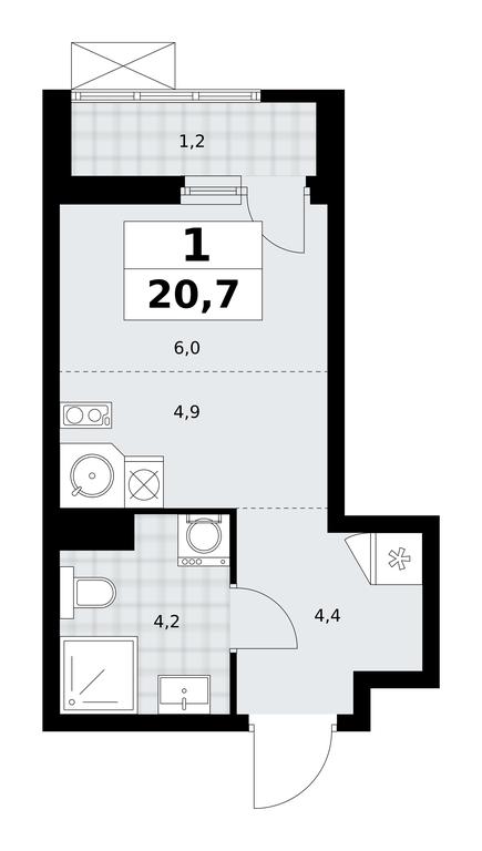 Apartment Sale, 20.7 sq. m. at Dzen-Kvartaly, ulitsa Aleksandry Monakhovoy, 2/3, Sosenskoye Settlement, Moscow, Russia #1 Apartment Sale, 20.7 sq. m. at Dzen-Kvartaly, ulitsa Aleksandry Monakhovoy, 2/3, Sosenskoye Settlement, Moscow, Russia #1