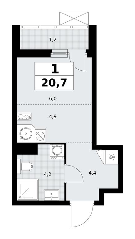 Apartment Sale, 20.7 sq. m. at Dzen-Kvartaly, ulitsa Aleksandry Monakhovoy, 2/3, Sosenskoye Settlement, Moscow, Russia #1 Apartment Sale, 20.7 sq. m. at Dzen-Kvartaly, ulitsa Aleksandry Monakhovoy, 2/3, Sosenskoye Settlement, Moscow, Russia #1
