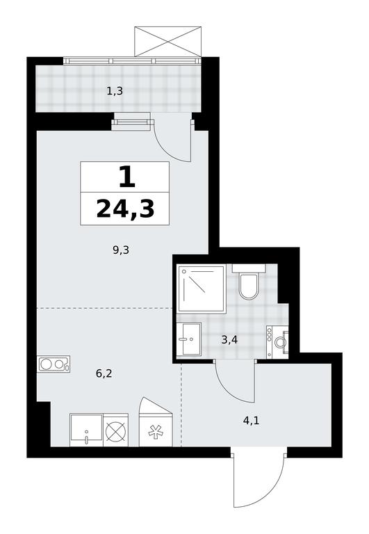 Apartment Sale, 24.3 sq. m. at Dzen-Kvartaly, ulitsa Aleksandry Monakhovoy, 2/3, Sosenskoye Settlement, Moscow, Russia #1 Apartment Sale, 24.3 sq. m. at Dzen-Kvartaly, ulitsa Aleksandry Monakhovoy, 2/3, Sosenskoye Settlement, Moscow, Russia #1