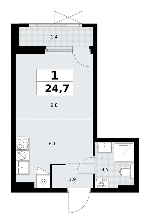 Apartment Sale, 24.7 sq. m. at Dzen-Kvartaly, ulitsa Aleksandry Monakhovoy, 2/3, Sosenskoye Settlement, Moscow, Russia #1 Apartment Sale, 24.7 sq. m. at Dzen-Kvartaly, ulitsa Aleksandry Monakhovoy, 2/3, Sosenskoye Settlement, Moscow, Russia #1