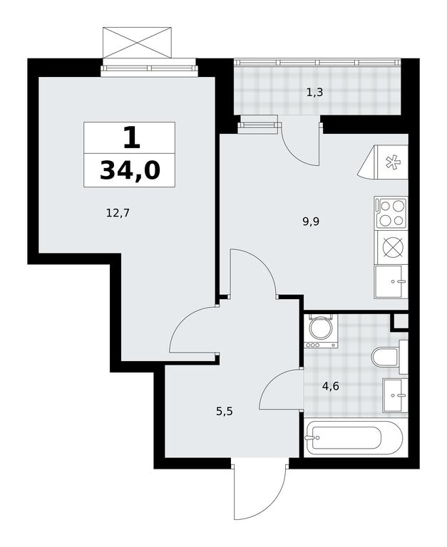 Apartment Sale, 34 sq. m. at Dzen-Kvartaly, ulitsa Aleksandry Monakhovoy, 2/3, Sosenskoye Settlement, Moscow, Russia #1 Apartment Sale, 34 sq. m. at Dzen-Kvartaly, ulitsa Aleksandry Monakhovoy, 2/3, Sosenskoye Settlement, Moscow, Russia #1