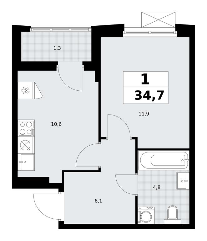 Apartment Sale, 34.7 sq. m. at Dzen-Kvartaly, ulitsa Aleksandry Monakhovoy, 2/3, Sosenskoye Settlement, Moscow, Russia #1 Apartment Sale, 34.7 sq. m. at Dzen-Kvartaly, ulitsa Aleksandry Monakhovoy, 2/3, Sosenskoye Settlement, Moscow, Russia #1