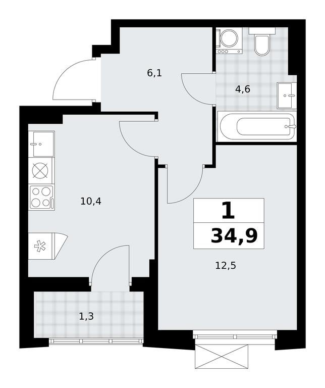 Apartment Sale, 34.9平方米 at Dzen-Kvartaly, ulitsa Aleksandry Monakhovoy, 2/3, Sosenskoye Settlement, Moscow, Russia #1 Apartment Sale, 34.9平方米 at Dzen-Kvartaly, ulitsa Aleksandry Monakhovoy, 2/3, Sosenskoye Settlement, Moscow, Russia #1