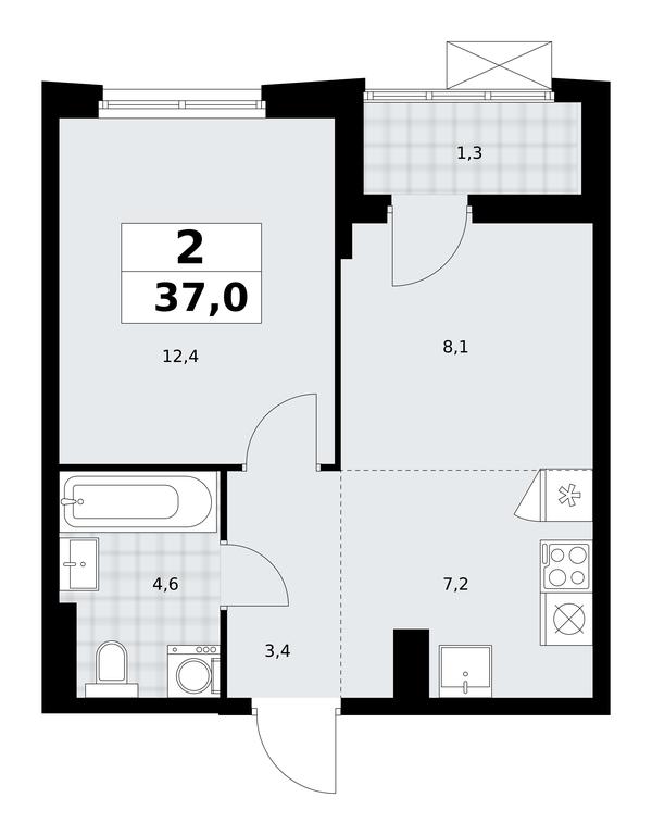 1-BD Apartment Sale, 37 sq. m. at Dzen-Kvartaly, ulitsa Aleksandry Monakhovoy, 2/3, Sosenskoye Settlement, Moscow, Russia #1