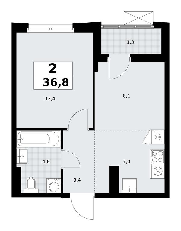 1-BD Apartment Sale, 36.8平方米 at Dzen-Kvartaly, ulitsa Aleksandry Monakhovoy, 2/3, Sosenskoye Settlement, Moscow, Russia #1 1-BD Apartment Sale, 36.8平方米 at Dzen-Kvartaly, ulitsa Aleksandry Monakhovoy, 2/3, Sosenskoye Settlement, Moscow, Russia #1