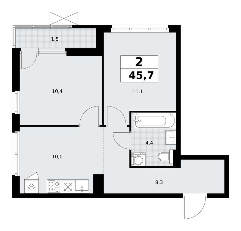 1-BD Apartment Sale, 45.7平方米 at Dzen-Kvartaly, ulitsa Aleksandry Monakhovoy, 2/3, Sosenskoye Settlement, Moscow, Russia #1 1-BD Apartment Sale, 45.7平方米 at Dzen-Kvartaly, ulitsa Aleksandry Monakhovoy, 2/3, Sosenskoye Settlement, Moscow, Russia #1