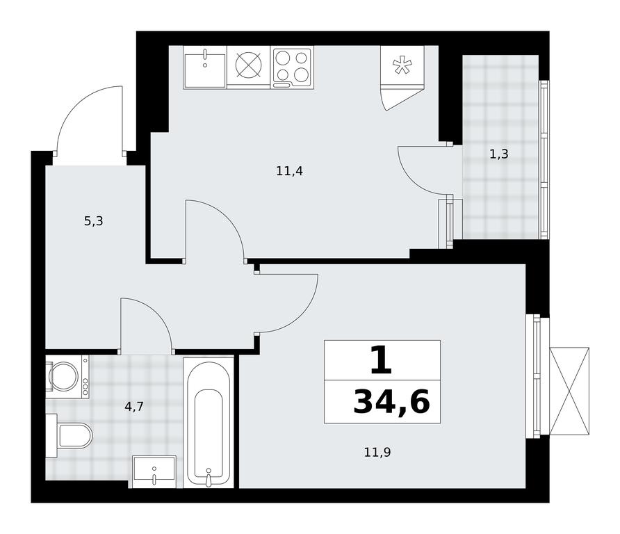 Apartment Sale, 34.6平方米 at Dzen-Kvartaly, ulitsa Aleksandry Monakhovoy, 2/3, Sosenskoye Settlement, Moscow, Russia #1 Apartment Sale, 34.6平方米 at Dzen-Kvartaly, ulitsa Aleksandry Monakhovoy, 2/3, Sosenskoye Settlement, Moscow, Russia #1