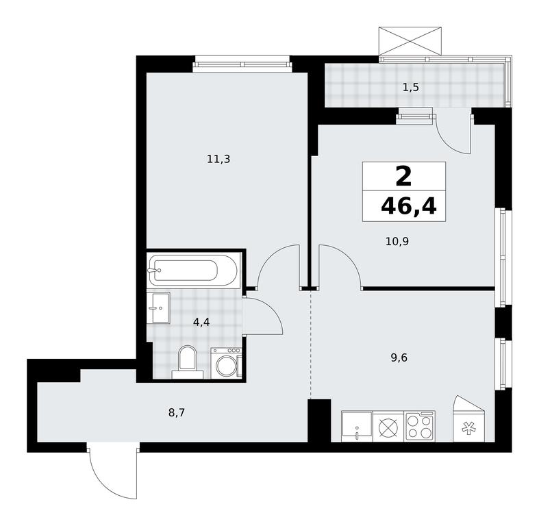 1-BD Apartment Sale, 46.4平方米 at Dzen-Kvartaly, ulitsa Aleksandry Monakhovoy, 2/3, Sosenskoye Settlement, Moscow, Russia #1 1-BD Apartment Sale, 46.4平方米 at Dzen-Kvartaly, ulitsa Aleksandry Monakhovoy, 2/3, Sosenskoye Settlement, Moscow, Russia #1