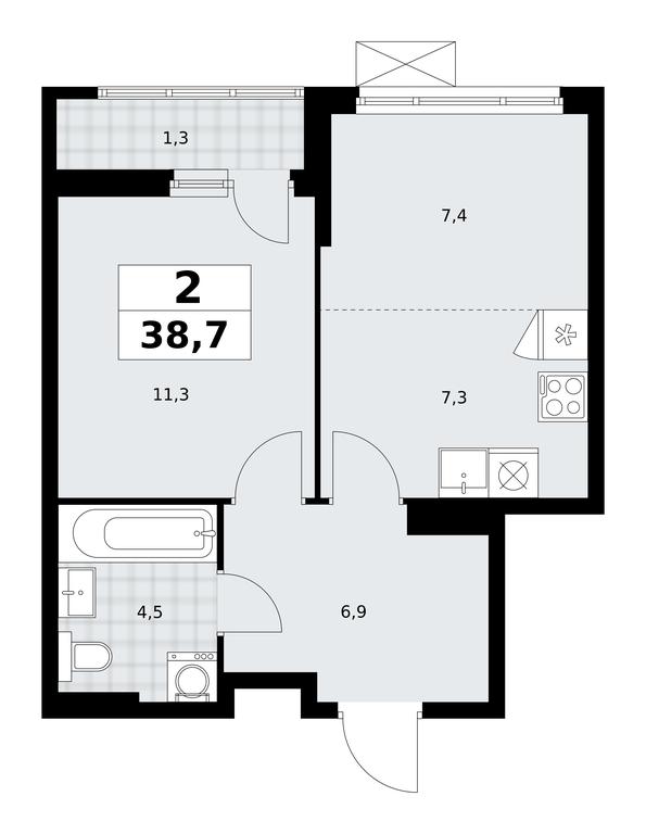 1-BD Apartment Sale, 38.7 sq. m. at Dzen-Kvartaly, ulitsa Aleksandry Monakhovoy, 2/3, Sosenskoye Settlement, Moscow, Russia #1 1-BD Apartment Sale, 38.7 sq. m. at Dzen-Kvartaly, ulitsa Aleksandry Monakhovoy, 2/3, Sosenskoye Settlement, Moscow, Russia #1