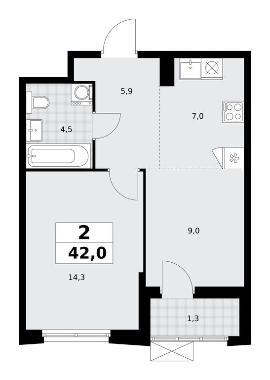 1-BD Apartment Sale, 42平方米 at Dzen-Kvartaly, ulitsa Aleksandry Monakhovoy, 2/3, Sosenskoye Settlement, Moscow, Russia #1 1-BD Apartment Sale, 42平方米 at Dzen-Kvartaly, ulitsa Aleksandry Monakhovoy, 2/3, Sosenskoye Settlement, Moscow, Russia #1