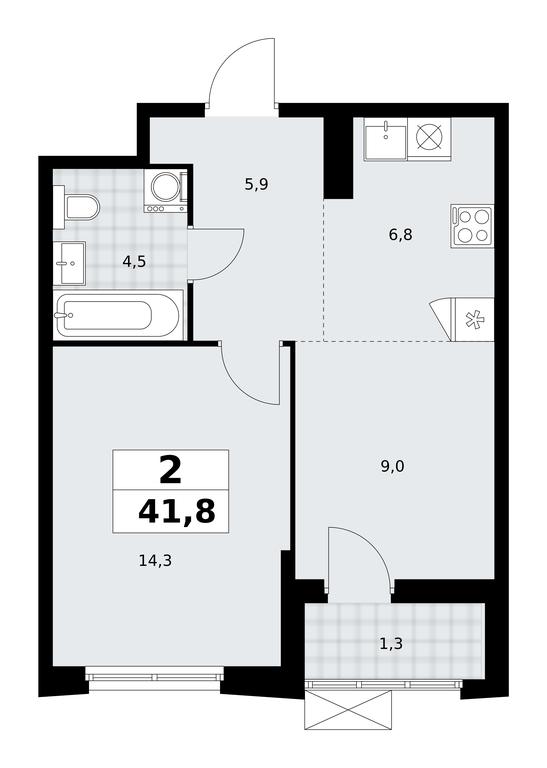 1-BD Apartment Sale, 41.8平方米 at Dzen-Kvartaly, ulitsa Aleksandry Monakhovoy, 2/3, Sosenskoye Settlement, Moscow, Russia #1 1-BD Apartment Sale, 41.8平方米 at Dzen-Kvartaly, ulitsa Aleksandry Monakhovoy, 2/3, Sosenskoye Settlement, Moscow, Russia #1