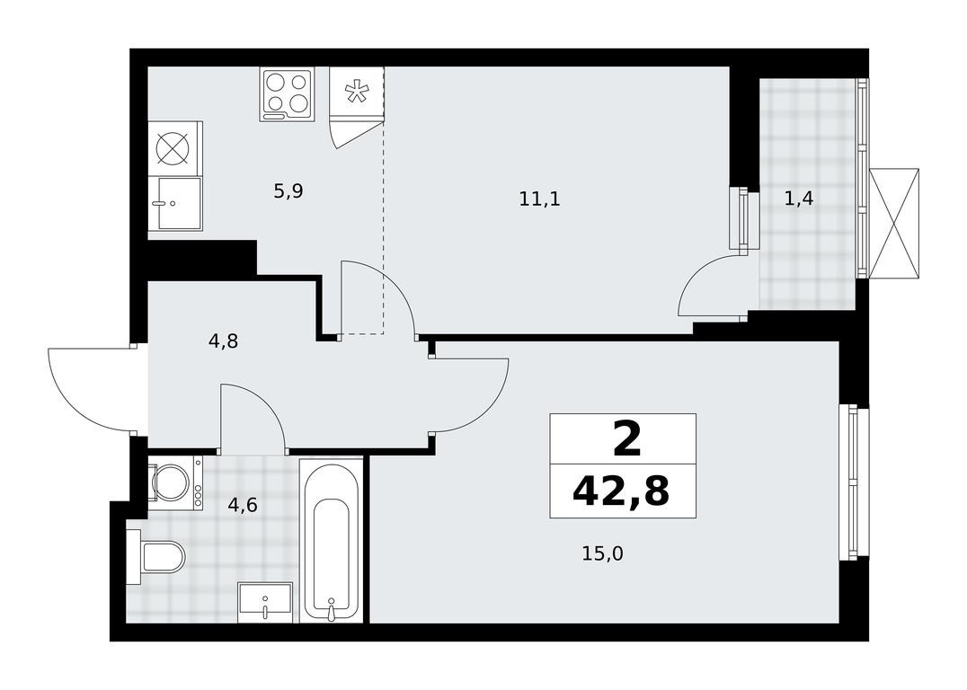 1-BD Apartment Sale, 42.8平方米 at Dzen-Kvartaly, ulitsa Aleksandry Monakhovoy, 2/3, Sosenskoye Settlement, Moscow, Russia #1 1-BD Apartment Sale, 42.8平方米 at Dzen-Kvartaly, ulitsa Aleksandry Monakhovoy, 2/3, Sosenskoye Settlement, Moscow, Russia #1