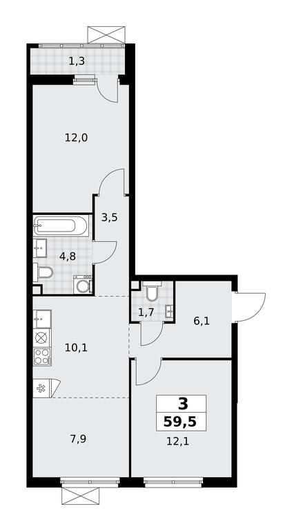 2-BD Apartment Sale, 59.5平方米 at Dzen-Kvartaly, ulitsa Aleksandry Monakhovoy, 2/3, Sosenskoye Settlement, Moscow, Russia #1 2-BD Apartment Sale, 59.5平方米 at Dzen-Kvartaly, ulitsa Aleksandry Monakhovoy, 2/3, Sosenskoye Settlement, Moscow, Russia #1
