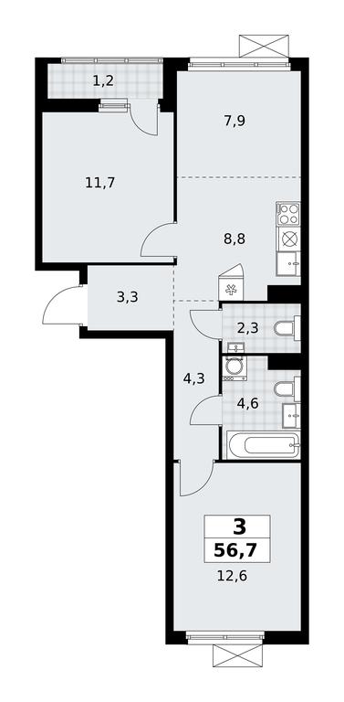 Продажа 2-комн. квартиры, 56,7 м² в ЖК «Дзен-кварталы», улица Александры Монаховой, 2/3, поселение Сосенское, Москва, Россия #1 Продажа 2-комн. квартиры, 56,7 м² в ЖК «Дзен-кварталы», улица Александры Монаховой, 2/3, поселение Сосенское, Москва, Россия #1