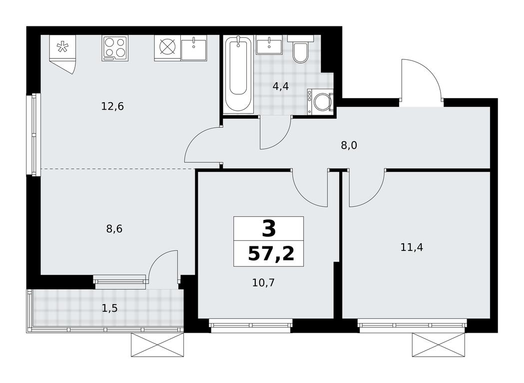 2-BD Apartment Sale, 57.2平方米 at Dzen-Kvartaly, ulitsa Aleksandry Monakhovoy, 2/3, Sosenskoye Settlement, Moscow, Russia #1 2-BD Apartment Sale, 57.2平方米 at Dzen-Kvartaly, ulitsa Aleksandry Monakhovoy, 2/3, Sosenskoye Settlement, Moscow, Russia #1