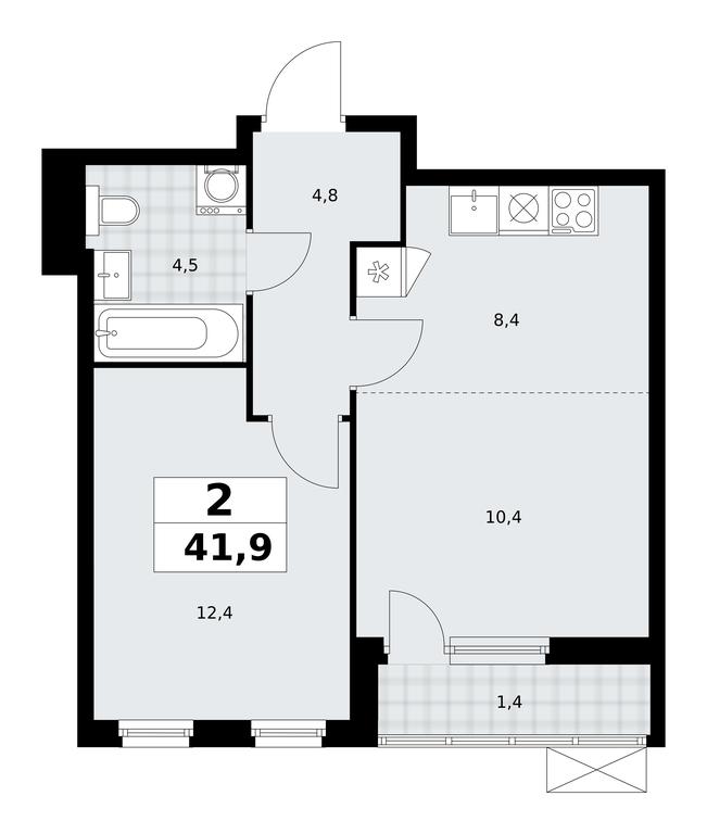 1-BD Apartment Sale, 41.9平方米 at Dzen-Kvartaly, ulitsa Aleksandry Monakhovoy, 2/3, Sosenskoye Settlement, Moscow, Russia #1 1-BD Apartment Sale, 41.9平方米 at Dzen-Kvartaly, ulitsa Aleksandry Monakhovoy, 2/3, Sosenskoye Settlement, Moscow, Russia #1
