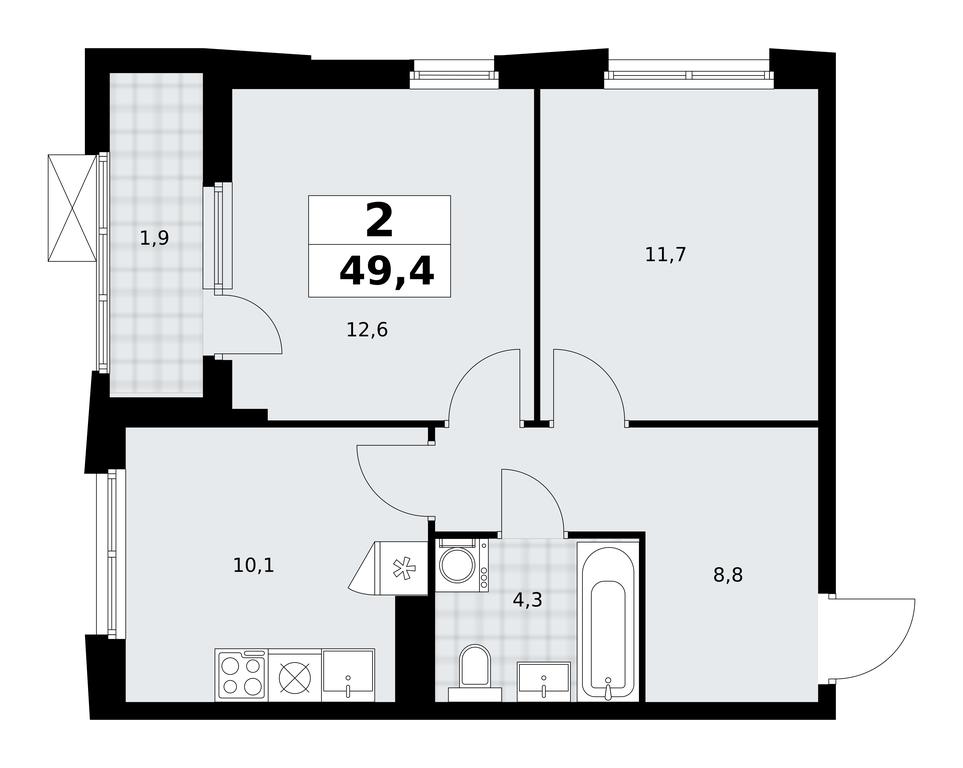 1-BD Apartment Sale, 49.4平方米 at Dzen-Kvartaly, ulitsa Aleksandry Monakhovoy, 2/3, Sosenskoye Settlement, Moscow, Russia #1 1-BD Apartment Sale, 49.4平方米 at Dzen-Kvartaly, ulitsa Aleksandry Monakhovoy, 2/3, Sosenskoye Settlement, Moscow, Russia #1